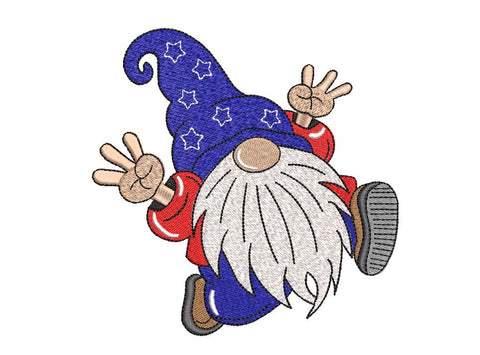 USA Patriotic Gnome Machine Embroidery Design Embroidery/Applique DESIGNS Canada Embroidery 