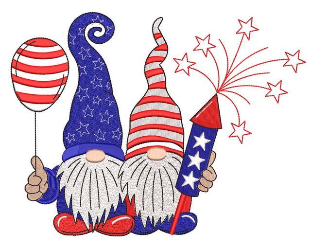 USA Patriotic Gnomes Machine embroidery design Embroidery/Applique DESIGNS Canada Embroidery 