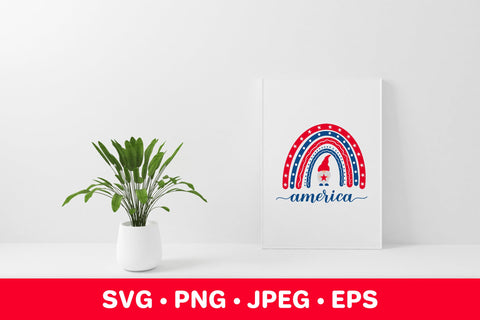 USA patriotic rainbow. 4th of July SVG. American gnome. SVG LaBelezoka 