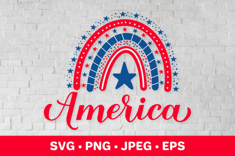 USA patriotic rainbow. 4th of July SVG. American sunflower SVG LaBelezoka 