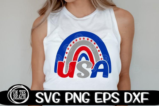 USA - Rainbow - Hand Drawn - SVG EPS DXF PNG SVG On the Beach Boutique 