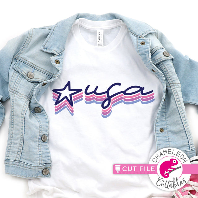 USA retro 4th of July svg png dxf SVG Chameleon Cuttables 