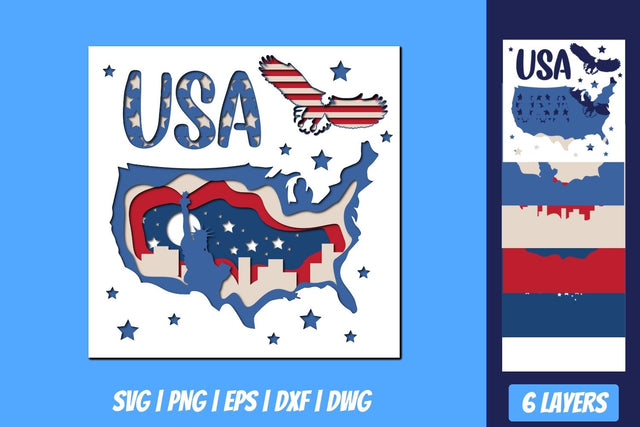 USA Shadow Box SVG SVG SvgOcean 