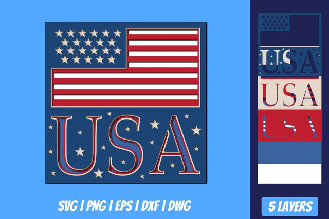 USA Shadow Box SVG SVG SvgOcean 