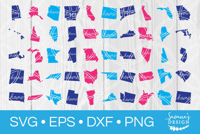 USA States with Home SVG SavanasDesign