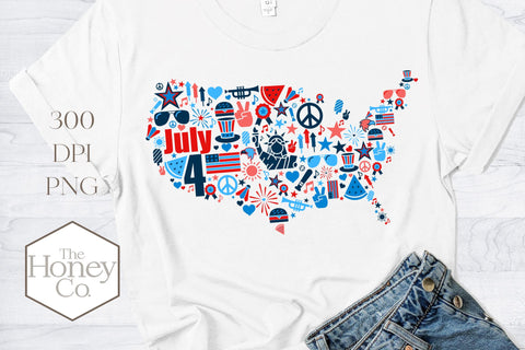 USA Sublimation PNG Fourth of July Clipart File Sublimation The Honey Company 