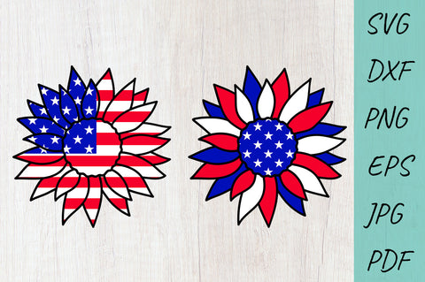 USA Sunflower 4th July SVG, American Flag SVG SVG Irina Ostapenko 