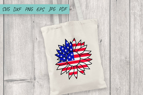 USA Sunflower 4th July SVG, American Flag SVG SVG Irina Ostapenko 