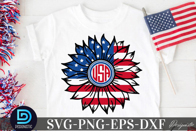 USA, Sunflower 4th July SVG SVG DESIGNISTIC 