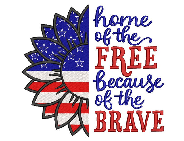 USA Sunflower Embroidery Design, Independence Day Embroidery File, 3 sizes Embroidery/Applique DESIGNS Nino Nadaraia 