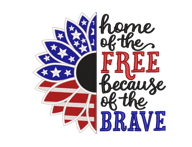 USA Sunflower Embroidery Design, Independence Day Embroidery File, 5 sizes Embroidery/Applique DESIGNS Nino Nadaraia 