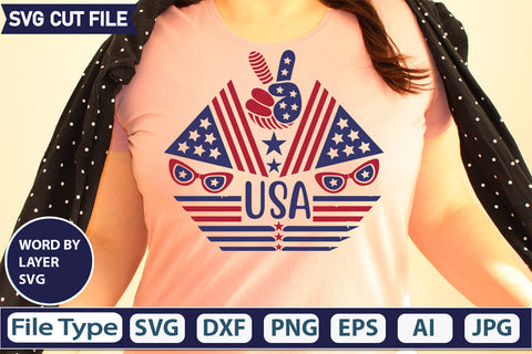 Usa Svg Cut File, SVG Patriotic Fighter Pilot Aviator Sunglasses Stars Stripes Clipart Clip Art Sublimation or Vinyl Shirt Design SVG DesignPlante 503 