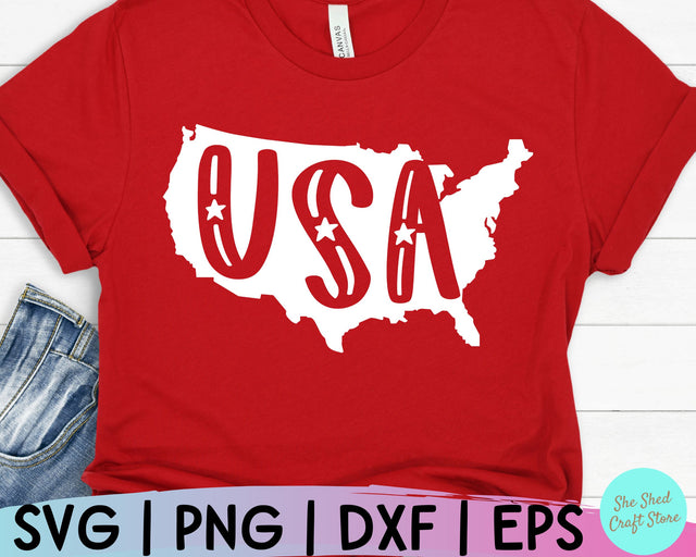 USA Svg, USA Map, 4th of July Svg, Memorial Day Svg, Patriotic Svg, Independence Day Svg SVG She Shed Craft Store 