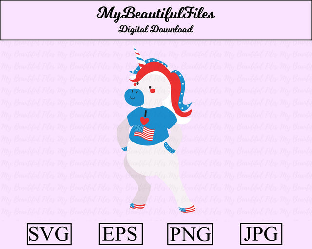 usa unicorn - animal SVG MyBeautifulFiles 