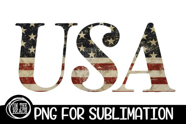 USA - Vintage Flag - 300 DPI PNG Sublimation Sublimation On the Beach Boutique 
