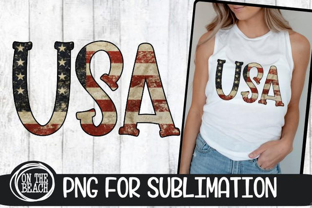 USA - Vintage Flag - 300 DPI PNG Sublimation Sublimation On the Beach Boutique 