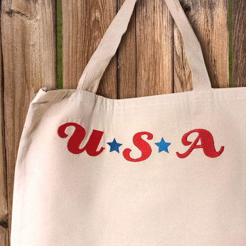 USA with Stars Embroidery Embroidery/Applique Designed by Geeks 