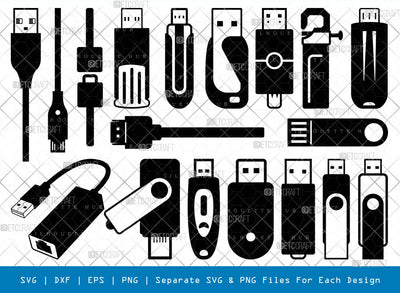 USB Flash SVG, USB Silhouette, USB Drive Svg, Memory Svg, Pen drive Svg, USB Stick Svg, USB Dongle Svg, USB Storage Svg, USB Bundle SVG ETC Craft 