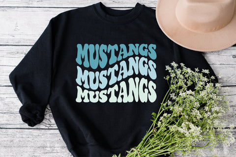 ustangs Svg, Mustangs Fan Svg, School Team Svg, Cheer Svg, Team Spirit Svg, Mustangs Mascot Svg, Sports Svg, School Spirit Shirt, Wavy Font SVG Fauz 