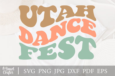 Utah Dance Fest svg, Utah state design svg, wavy style svg, EPS PNG Cricut Instant Download SVG Fauz 