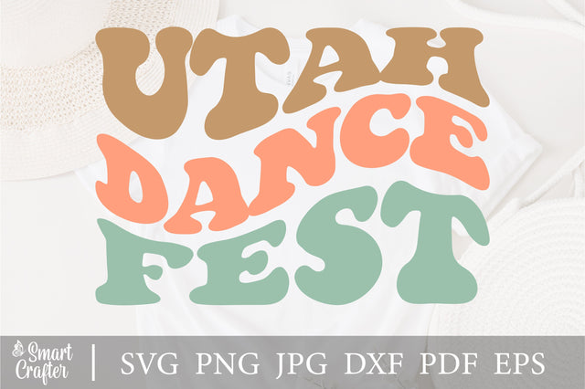 Utah Dance Fest svg, Utah state design svg, wavy style svg, EPS PNG Cricut Instant Download SVG Fauz 