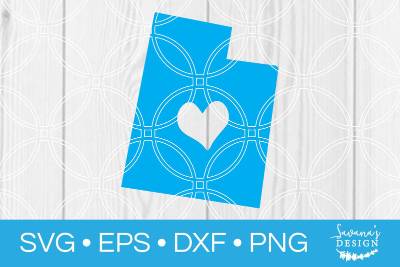 Utah State with Heart SVG SavanasDesign 