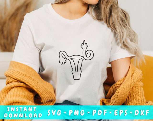Uterus Middle Finger SVG, Funny Uterus SVG, Women's Rights SVG, Roe V Wade SVG, Pro Choice SVG SVG HappyDesignStudio 