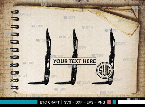 Utility Knife Monogram, Knife Silhouette, Utility Knife SVG, Swiss Knives Svg, Utility Knife Kitchen Svg, SB00034 SVG ETC Craft 