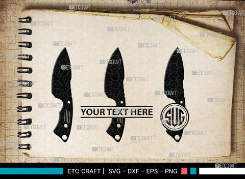 Utility Knife Monogram, Knife Silhouette, Utility Knife SVG, Swiss Knives Svg, Utility Knife Kitchen Svg, SB00034 SVG ETC Craft 