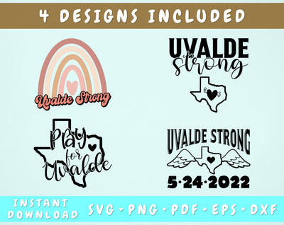 Uvalde Strong SVG Bundle, 4 Designs, Pray For Uvalde SVG Cut Files SVG HappyDesignStudio 