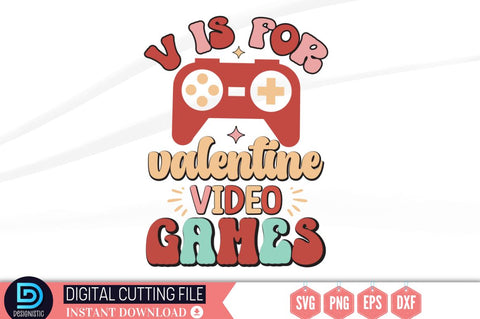 V is for valentine video games SVG SVG DESIGNISTIC 