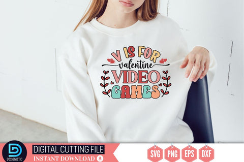 V is for valentine video games SVG SVG DESIGNISTIC 