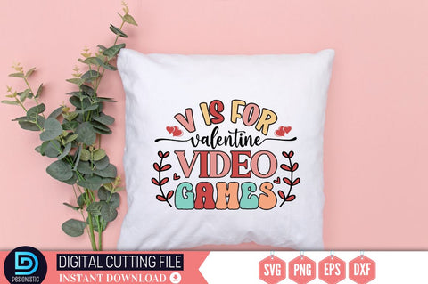 V is for valentine video games SVG SVG DESIGNISTIC 