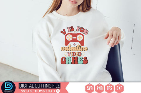 V is for valentine video games SVG SVG DESIGNISTIC 