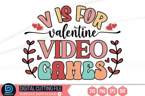 V is for valentine video games SVG SVG DESIGNISTIC 