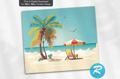 Vacation Beach 20 oz / 30 oz Tumbler PNG Sublimation Regulrcrative 