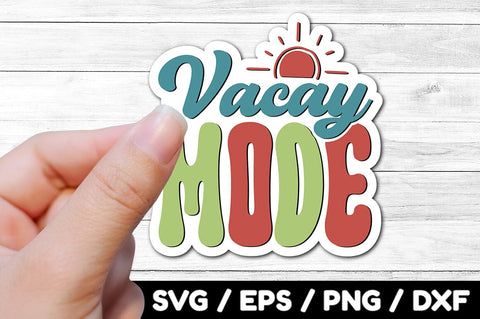 Vacay mode Retro stickers SVG akazaddesign 