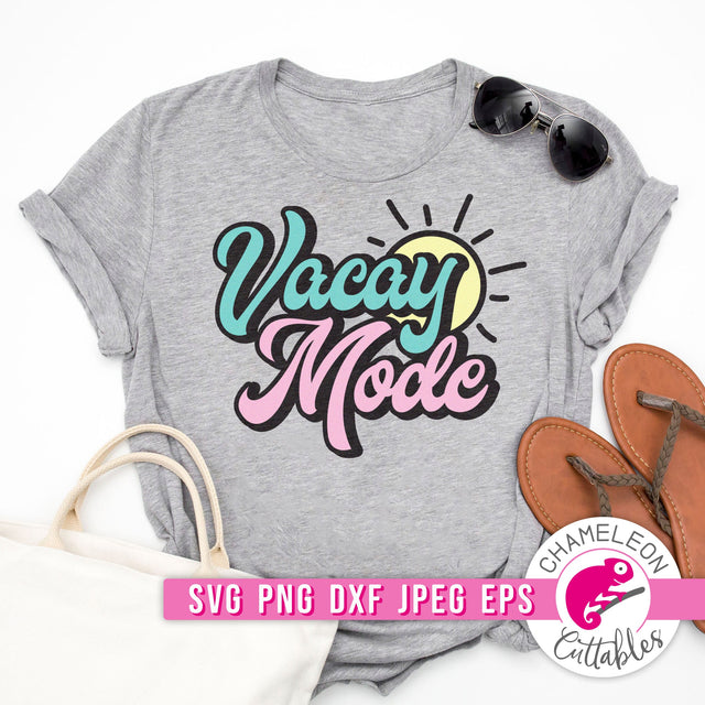 Vacay Mode Retro svg png dxf eps jpeg SVG Chameleon Cuttables 