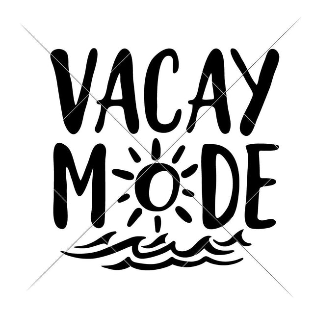 Vacay Mode - Summer Beach Vacation SVG Chameleon Cuttables 