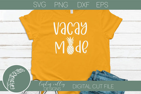 Vacay Mode Svg-Pineapple Svg-Vacation Svg SVG Linden Valley Designs 