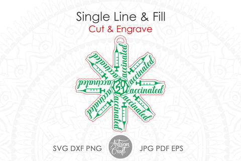 Vaccinated ornament, Christmas ornaments SVG, laser cutting, score ,engrave SVG Artisan Craft SVG 
