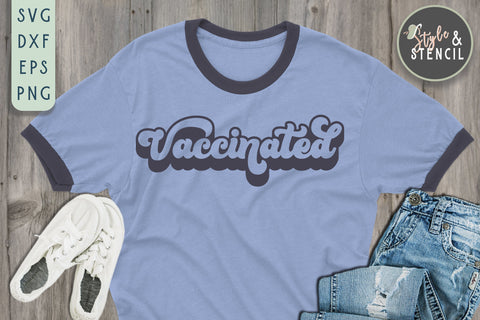 Vaccinated Retro SVG SVG Style and Stencil 