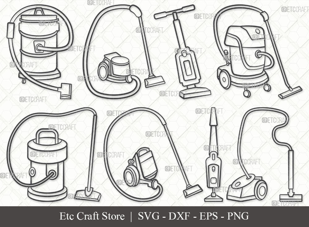 Vacuum Cleaner SVG, Cleaner Outline, Cleaning Svg, House Cleaner Svg ...