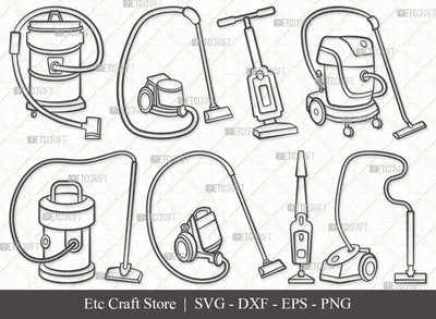 Vacuum Cleaner SVG, Cleaner Outline, Cleaning Svg, House Cleaner Svg, Vacuum Sweeper Svg, Housekeeping Svg, Cleaner Bundle SVG ETC Craft 