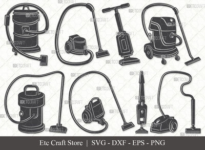 Vacuum Cleaner SVG, Cleaner Silhouette, Cleaning Svg, House Cleaner Svg, Vacuum Sweeper Svg, Housekeeping Svg, Cleaner Bundle SVG ETC Craft 