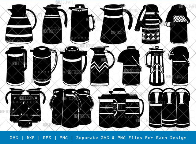 Vacuum Flask Silhouette Svg Cricut Cut Files Png Bundle, SB01029 SVG ETC Craft 