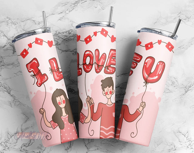 Valentine 20oz Skinny Tumbler Sublimation Designs for Straight/Tapered Tumbler Design - PNG Digital Download Sublimation CaldwellArt 