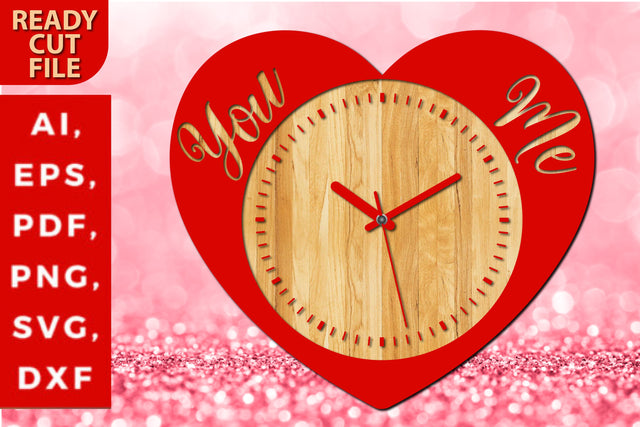 Valentine 3d Wall Clock Laser Cut svg SVG MD JOYNAL ABDIN 