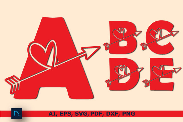 Valentine Alphabet SVG cut file Bundle SVG MD JOYNAL ABDIN 