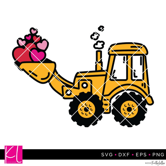 Valentine Backhoe SVG Kelly Lollar Designs 